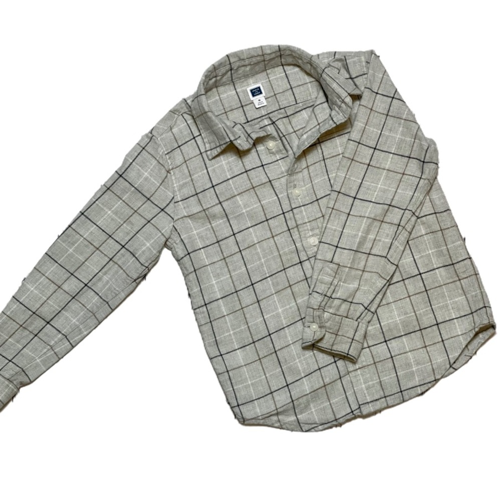 Janie and Jack Boys GRY Long Sleeve Button Down S5